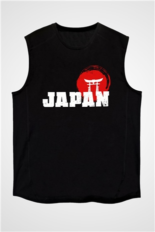 Japonya Siyah Unisex Kolsuz Tişört