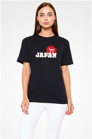 Japonya Siyah Unisex Tişört T-Shirt - TişörtFabrikası
