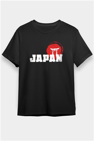Japonya Siyah Unisex Tişört T-Shirt - TişörtFabrikası