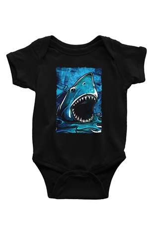 Jaws Siyah Bebek Body - Zıbın