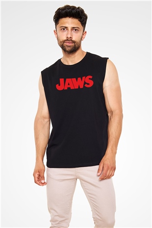 Jaws Siyah Unisex Kolsuz Tişört