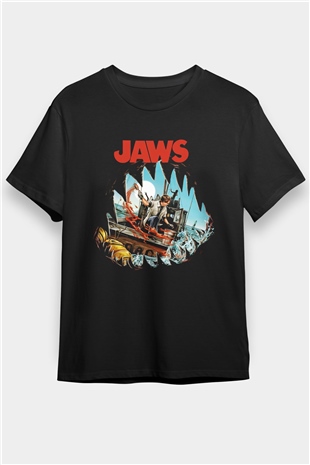 Jaws Siyah Unisex Tişört T-Shirt