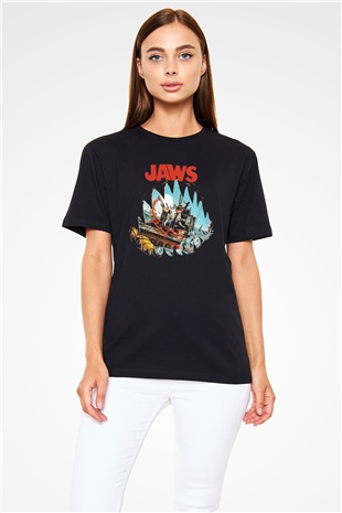 Jaws Siyah Unisex Tişört T-Shirt