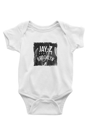 Jay-Z Baskılı Unisex Beyaz Bebek Body - Zıbın