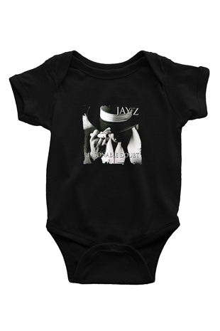 Jay-Z Baskılı Unisex Siyah Bebek Body - Zıbın