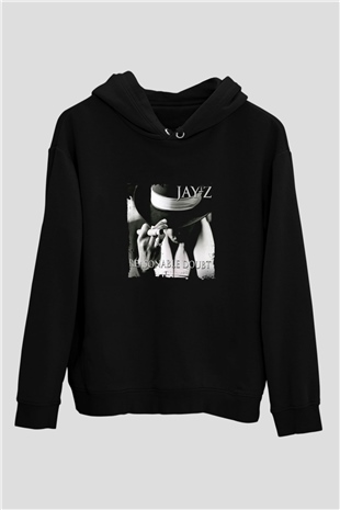 Jay-Z Baskılı Unisex Siyah Hoodie