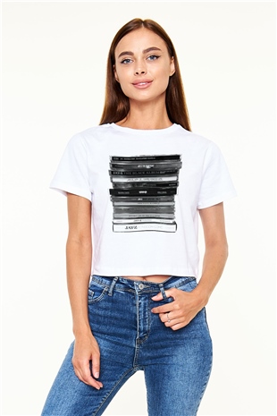 Jay-Z Beyaz Croptop Tişört