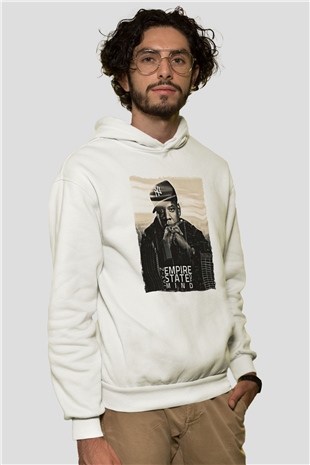 Jay-Z Beyaz Unisex Kapüşonlu Sweatshirt