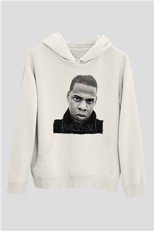 Jay-Z Beyaz Unisex Kapüşonlu Sweatshirt