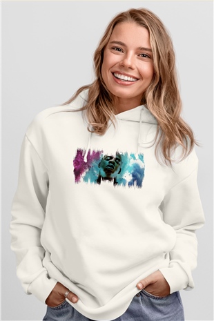 Jay-Z Beyaz Unisex Kapüşonlu Sweatshirt