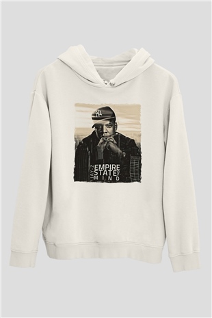 Jay-Z Beyaz Unisex Kapüşonlu Sweatshirt