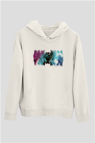 Jay-Z Beyaz Unisex Kapüşonlu Sweatshirt