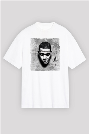 Jay-Z Beyaz Oversize Tişört Oversize T-shirt - TişörtFabrikası