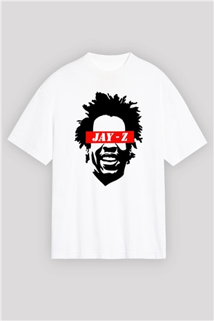 Jay-Z Beyaz Oversize Tişört Oversize T-shirt - TişörtFabrikası