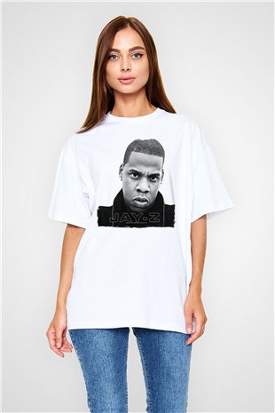 Jay-Z Beyaz Oversize Tişört Oversize T-shirt - TişörtFabrikası