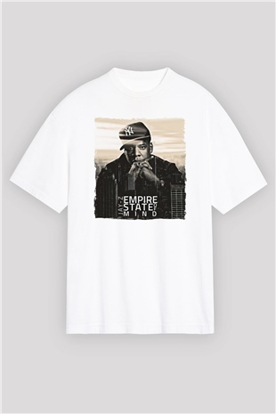 Jay-Z Beyaz Oversize Tişört Oversize T-shirt - TişörtFabrikası