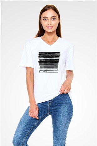 Jay-Z Beyaz Unisex V Yaka Tişört T-Shirt