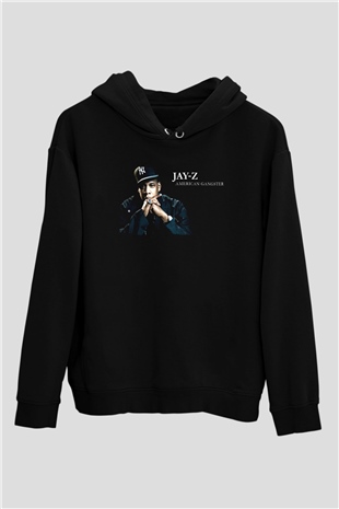 Jay-Z Siyah Unisex Kapüşonlu Sweatshirt