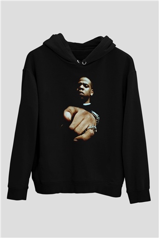 Jay-Z Siyah Unisex Kapüşonlu Sweatshirt