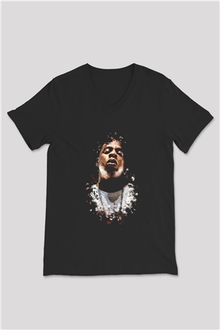 Jay-Z Siyah Unisex V Yaka Tişört