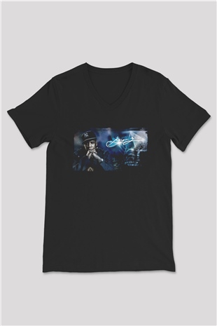 Jay-Z Siyah Unisex V Yaka Tişört