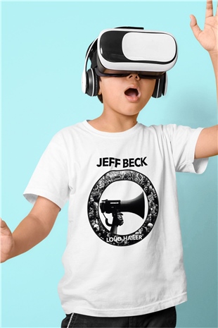 Jeff Beck Baskılı Beyaz Unisex Çocuk Tişört