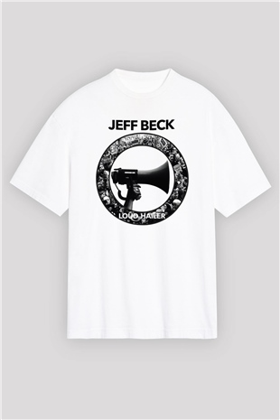 Jeff Beck Beyaz Unisex Oversize Tişört T-Shirt