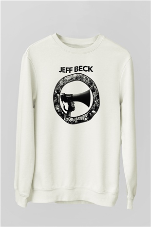 Jeff Beck Beyaz Unisex Sweatshirt