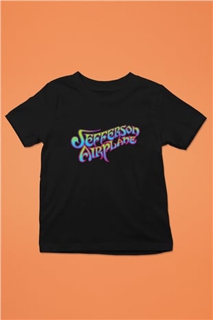 Jefferson Airplane Baskılı Siyah Unisex Çocuk Tişört
