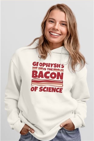Jeofizik mühendisi Beyaz Unisex Kapüşonlu Sweatshirt