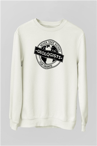 Jeofizik mühendisi Beyaz Unisex Sweatshirt