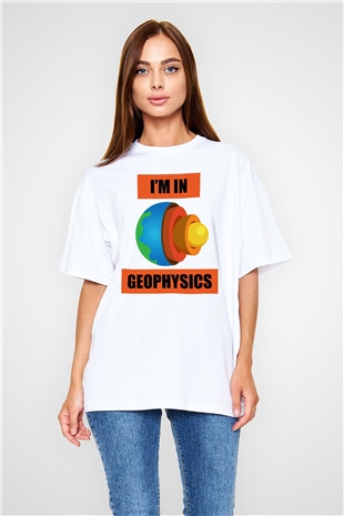 Jeofizik mühendisi Beyaz Oversize Tişört Oversize T-shirt - TişörtFabrikası