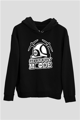 Jeofizik mühendisi Siyah Unisex Kapüşonlu Sweatshirt