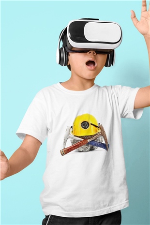 Jeolog Baskılı Beyaz Unisex Çocuk Tişört