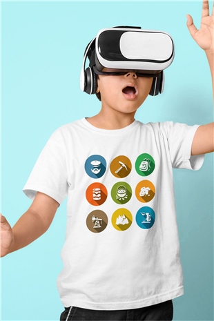 Jeolog Baskılı Beyaz Unisex Çocuk Tişört