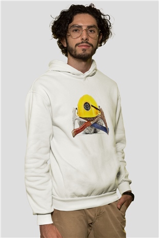 Jeolog Beyaz Unisex Hoodie