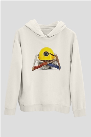 Jeolog Beyaz Unisex Hoodie