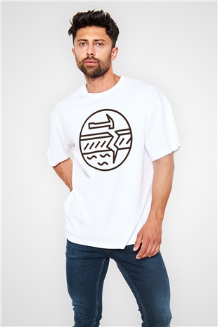 Jeolog Beyaz Unisex Oversize Tişört T-Shirt