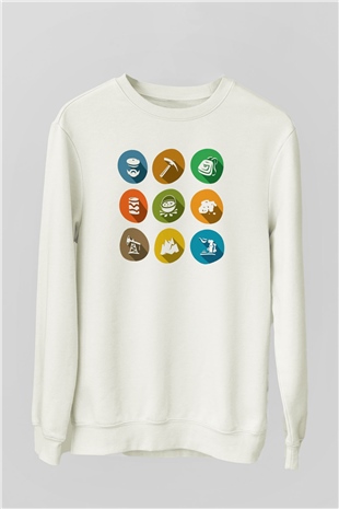 Jeolog Beyaz Unisex Sweatshirt
