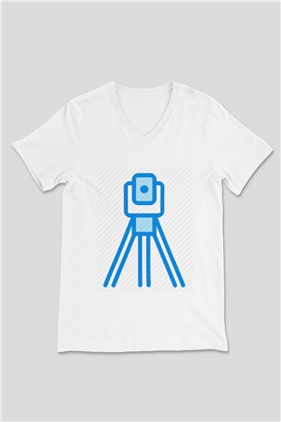 Jeoloji mühendisi Beyaz Unisex V Yaka Tişört T-Shirt