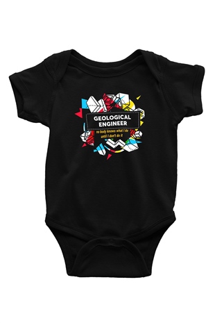Jeoloji mühendisi Siyah Bebek Body - Zıbın
