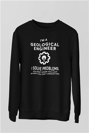 Jeoloji mühendisi Siyah Unisex Sweatshirt