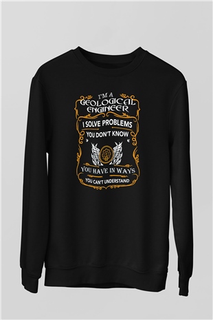Jeoloji mühendisi Siyah Unisex Sweatshirt