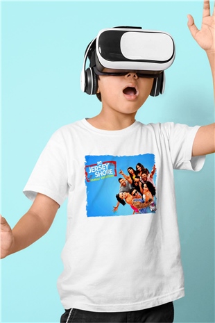 Jersey Shore Beyaz Unisex Çocuk Tişört