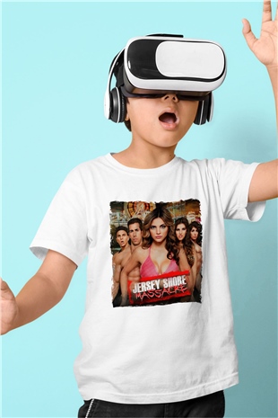 Jersey Shore Beyaz Unisex Çocuk Tişört