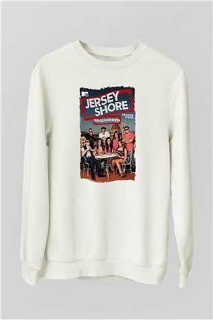 Jersey Shore Beyaz Unisex Sweatshirt