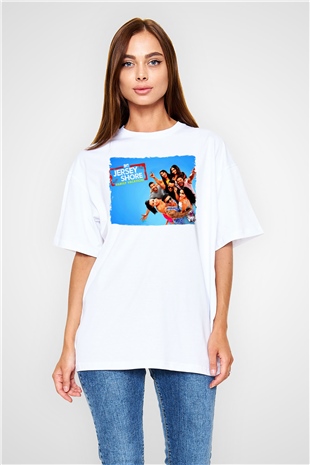 Jersey Shore Beyaz Oversize Tişört Oversize T-shirt