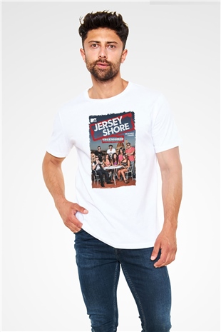 Jersey Shore Beyaz Unisex Tişört T-Shirt