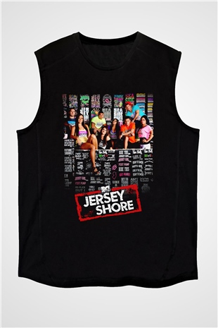 Jersey Shore Siyah Unisex Kolsuz Tişört