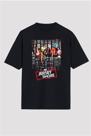 Jersey Shore Siyah Oversize Tişört Oversize T-shirt